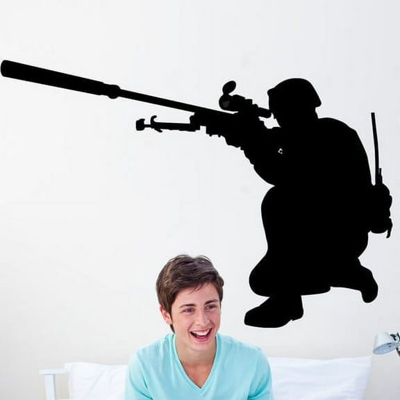 Wallhogs Haynes Military Soldier VI Silhouette Cutout Wall Decal