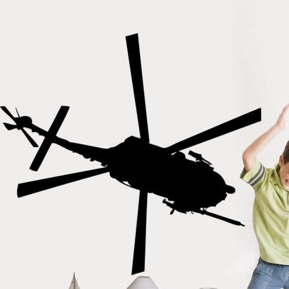 Wallhogs Haynes Silhouette Helicopter III Cutout Wall Decal