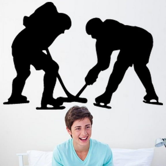 Wallhogs Hockey Silhouette Cutout Wall Decal