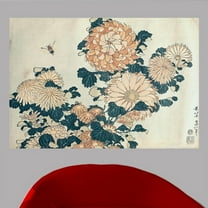 Wallhogs Hokusai Chrysanthemums Poster Wall Mural