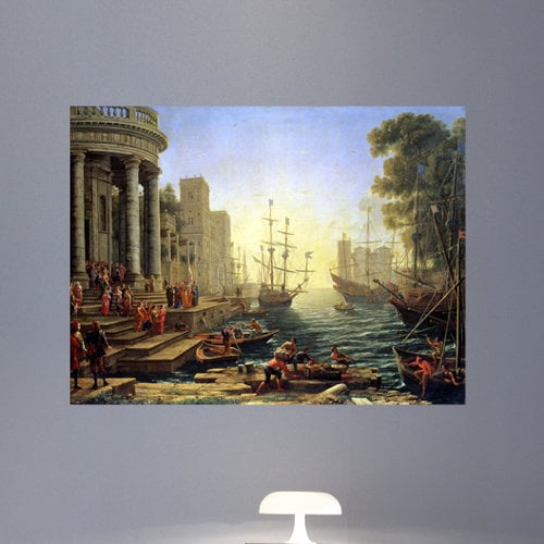 Wallhogs Lorrain Seaport with The Embarkation of St. Ursula (1641) Poster Wall Mural