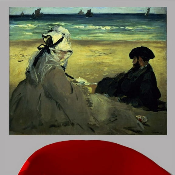 Wallhogs Manet on the Beach (1873) Poster Wall Mural