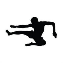 Wallhogs Martial Arts Flying Kick Silhouette Cutout Wall Decal
