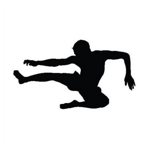 Wallhogs Martial Arts Flying Kick Silhouette Cutout Wall Decal
