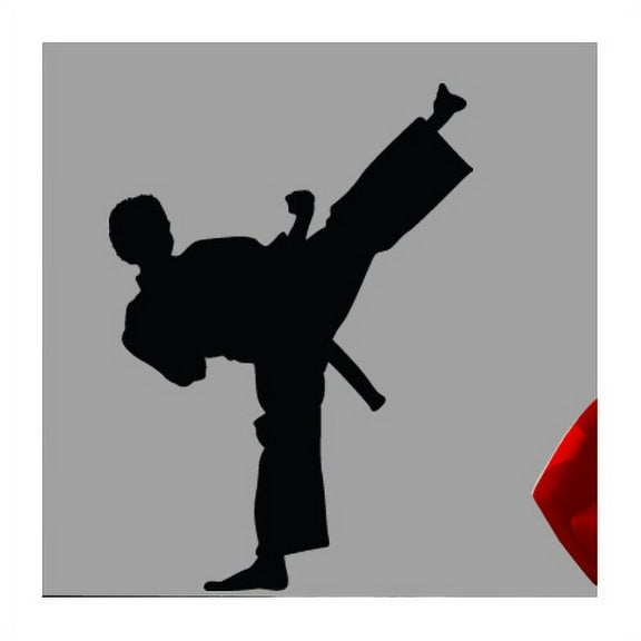 Wallhogs Martial Arts Kicking II Silhouette Cutout Wall Decal