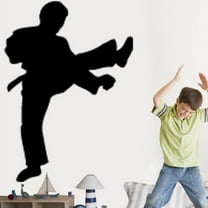 Wallhogs Martial Arts Kicking Silhouette Cutout Wall Decal