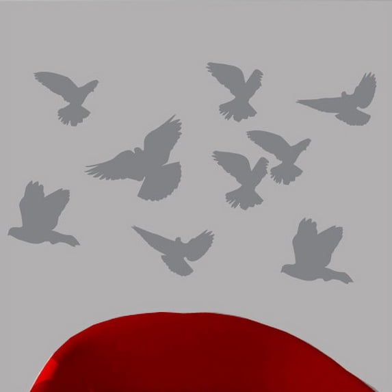 Wallhogs Mixed Birds Sihouette Wall Decal