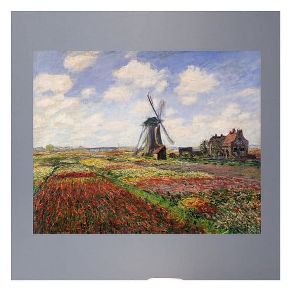 Wallhogs Monet Tulip Fields with the Rijnsburg Windmill (1886) Poster Wall Mural