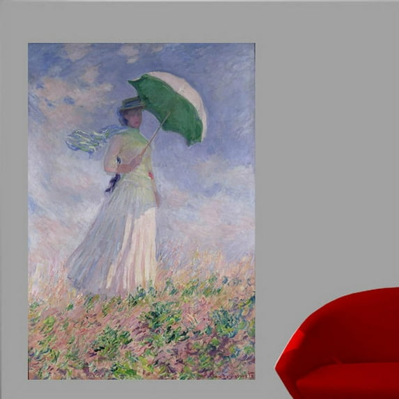 Wallhogs Monet Woman with a Parasol Turned to the Right (1886) Wall Mural