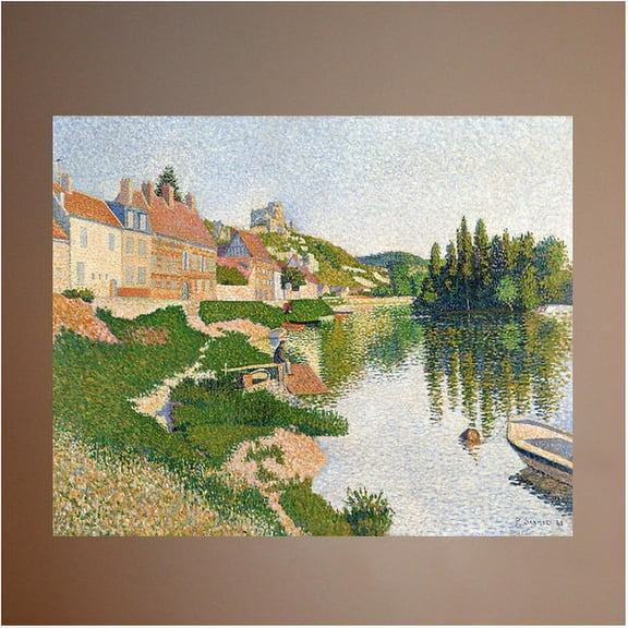 Wallhogs Signac The River Bank (1886) Wall Mural