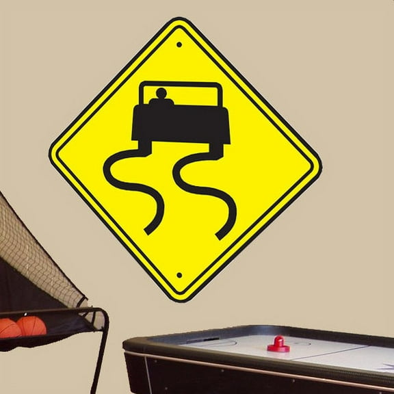 Wallhogs Slippery Road Sign Wall Decal