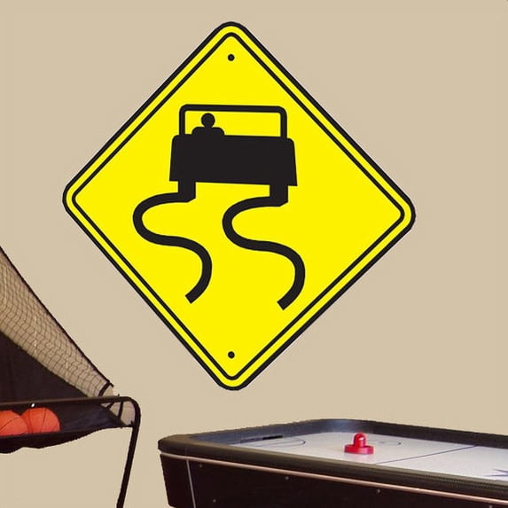Wallhogs Slippery Road Sign Wall Decal