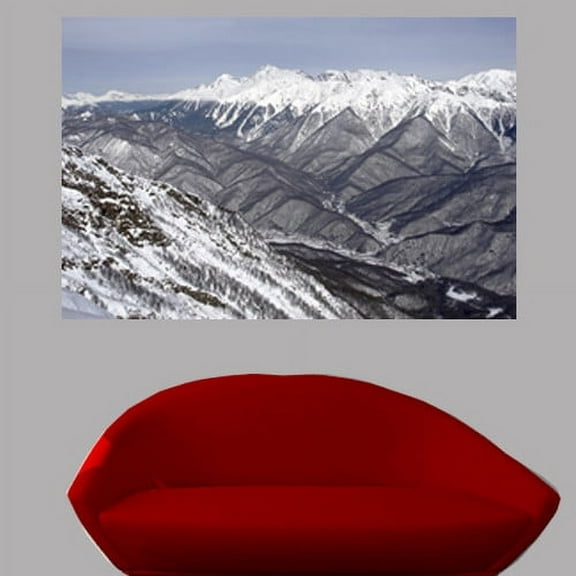 Wallhogs Snowy Mountain Scene Glossy Poster