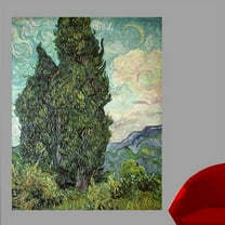 Wallhogs Van Gogh Cypresses (1889) Wall Mural