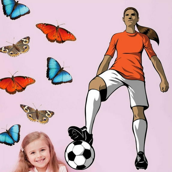 Wallhogs Winn Soccer Girl Cutout Wall Decal