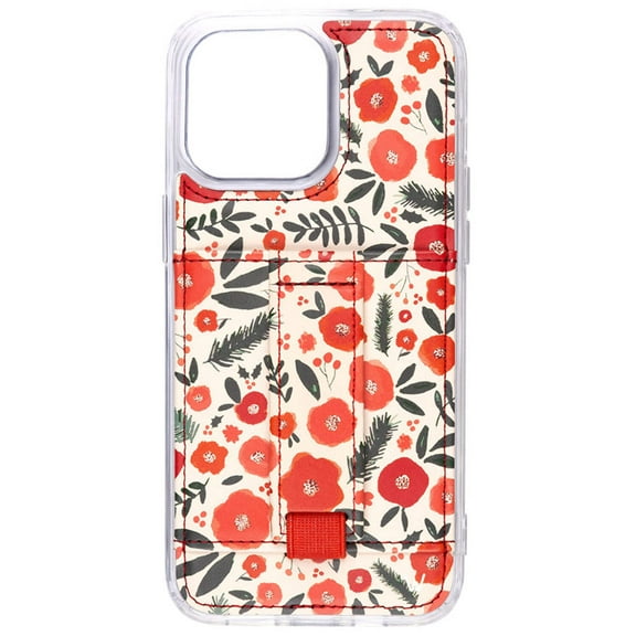 Walli Cases Winter Holly Phone Case with Wallet and Finger Strap