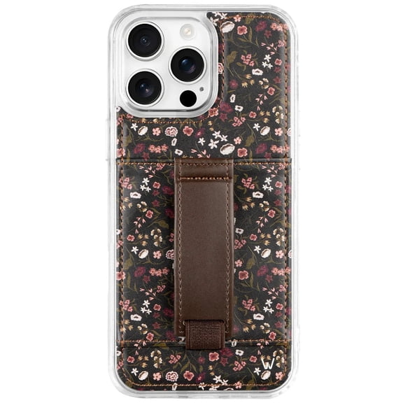 Walli Cases iPhone 14 Phone Case with Wallet and Finger Strap - Twilight Blossom