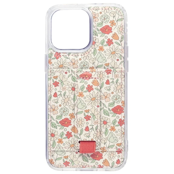 Walli Cases iPhone 16 Pro Max Phone Case with Wallet and Finger Strap - Blossom Bliss