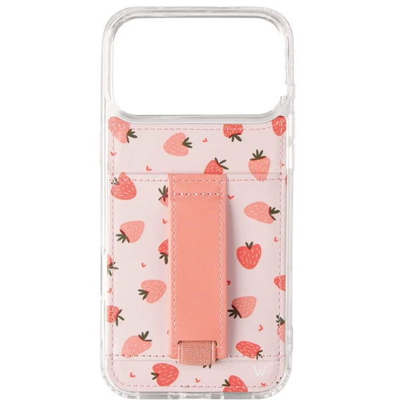 Walli Cases iPhone 17 Pro Phone Case with Wallet and Finger Strap - Berry Bliss