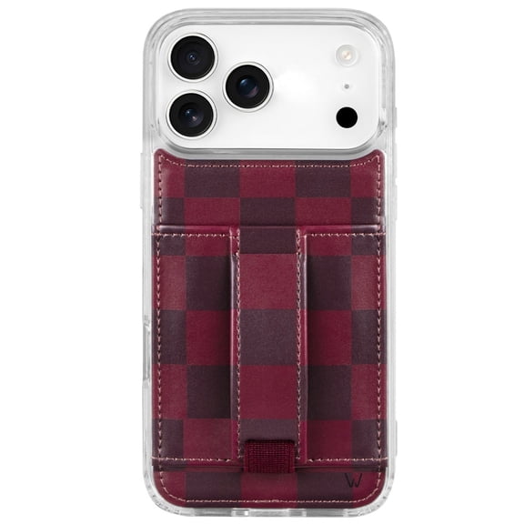 Walli Cases iPhone 17 Pro Max Phone Case with Wallet and Finger Strap - Cozy Check
