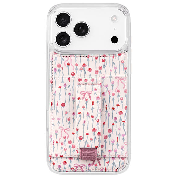 Walli Cases iPhone 17 Pro Phone Case with Wallet and Finger Strap - Rose Garden