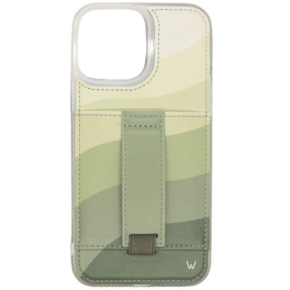 Walli Cases Sea Green Phone Case for iPhone 14 Pro Max with Wallet, Kickstand & Finger Strap