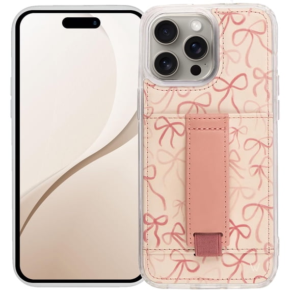 Walli Cases for iPhone 15 Pro Case Aesthetic Wallet Phone Case Card Holder, Securely Holds up to 2 Cards - Cute, Trendy Phone Cover for Women, fits iPhone 15 Pro, with Kickstand & Finger Strap