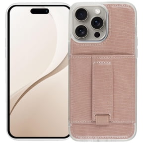 Walli Cases iPhone 13 Pro Max Phone Case with Wallet and Finger Strap - Pink Python