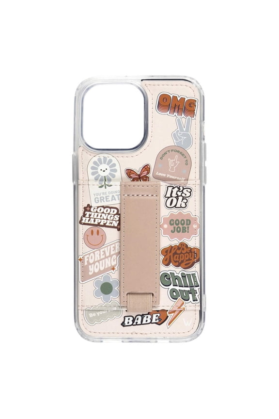 No Bad Vibes by Our Faux Farmhouse Phone Case for iPhone 12 Pro Max with Wallet, Kickstand & Finger Strap