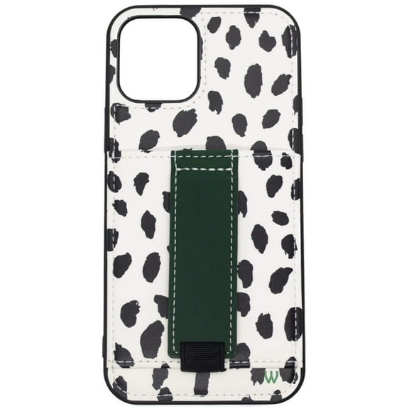 Walli Cases Dalmatian Dots Phone Case for iPhone 11 Pro with Wallet, Kickstand & Finger Strap