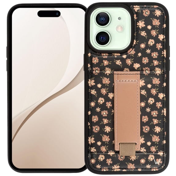 WALLI Cases for iPhone 12/12 Pro Case Aesthetic Wallet Phone Case Card Holder, Securely Holds up to 2 Cards - Cute, Trendy Phone Cover for Women, fits iPhone 12/12 Pro, with Kickstand & Finger Strap