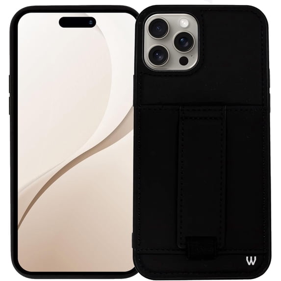 Walli Cases for iPhone 16 Pro Max Case Aesthetic Wallet Phone Case Card Holder, Securely Holds up to 2 Cards - Cute, Trendy Phone Cover for Women, fits iPhone 16 Pro Max with Kickstand & Finger Strap
