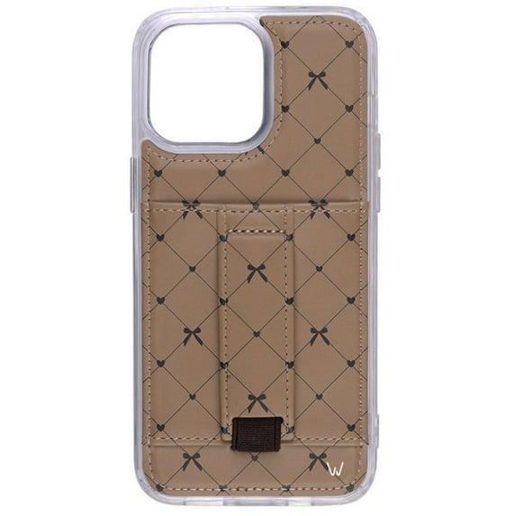 Walli Cases Criss Cross My Heart Phone Case for iPhone 13 with Wallet, Kickstand & Finger Strap