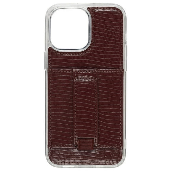 Walli Cases Vivienne Maroon by Chris Loves Julia Phone Case  for iPhone 14 Pro with Wallet, Kickstand & Finger Strap