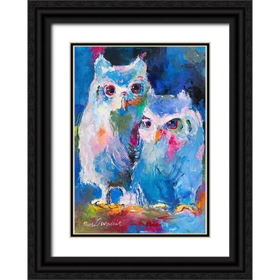 Wallich, Richard 11x14 Black Ornate Wood Framed with Double Matting Museum Art Print Titled - Owls