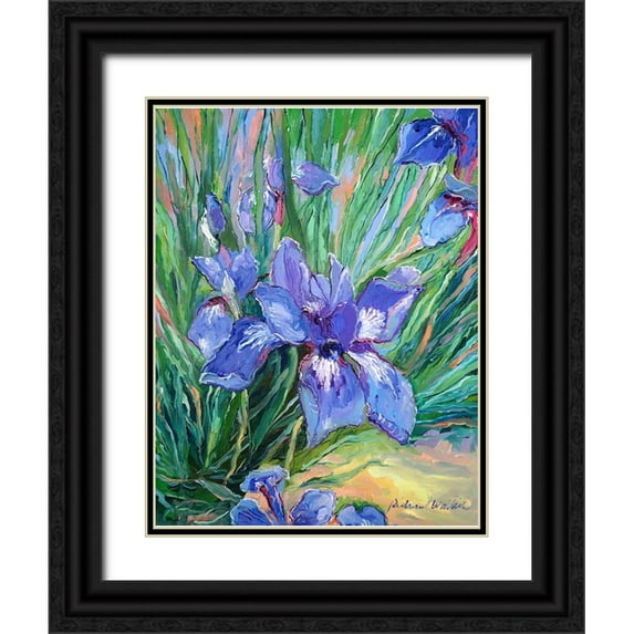Wallich, Richard 12x14 Black Ornate Wood Framed with Double Matting Museum Art Print Titled - Iris