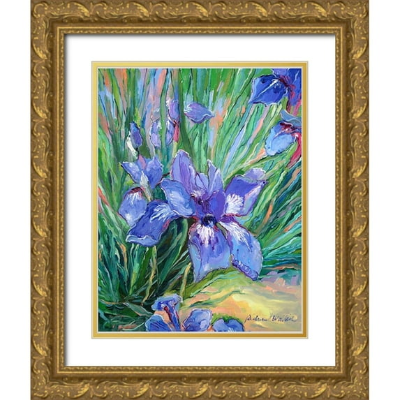 Wallich, Richard 12x14 Gold Ornate Wood Framed with Double Matting Museum Art Print Titled - Iris