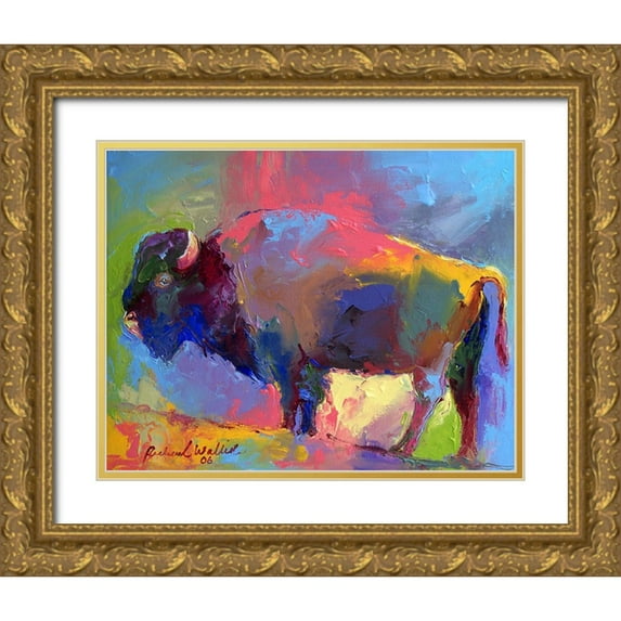Wallich, Richard 14x12 Gold Ornate Wood Framed with Double Matting Museum Art Print Titled - Buffalo