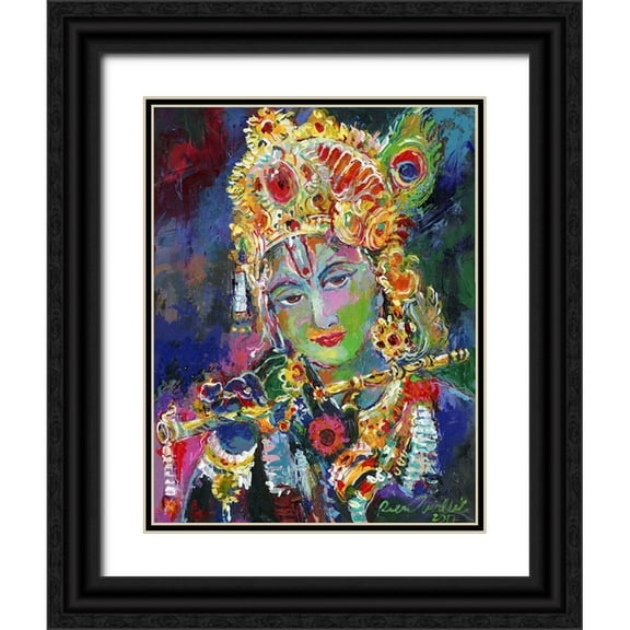 Wallich, Richard 19x24 Black Ornate Wood Framed with Double Matting Museum Art Print Titled - Krishna