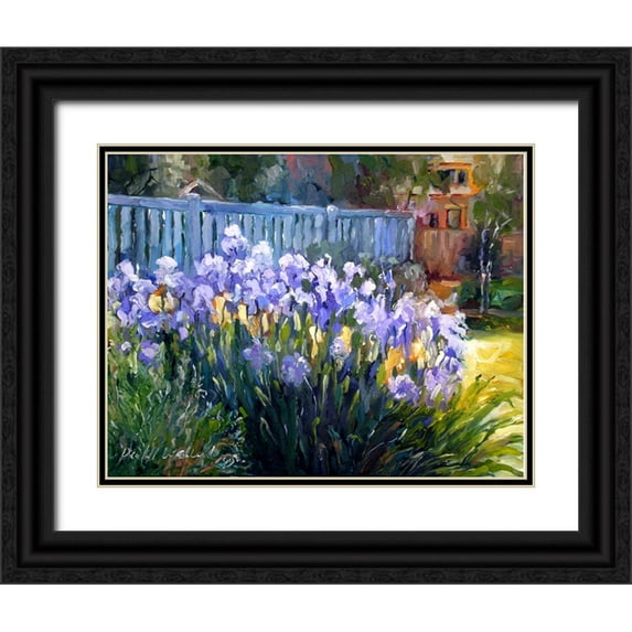 Wallich, Richard 24x20 Black Ornate Wood Framed with Double Matting Museum Art Print Titled - Iris