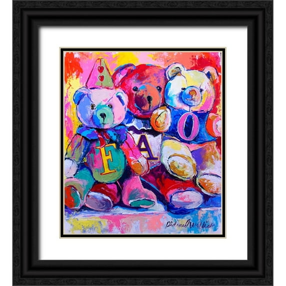 Wallich, Richard 26x30 Black Ornate Wood Framed with Double Matting Museum Art Print Titled - Bears