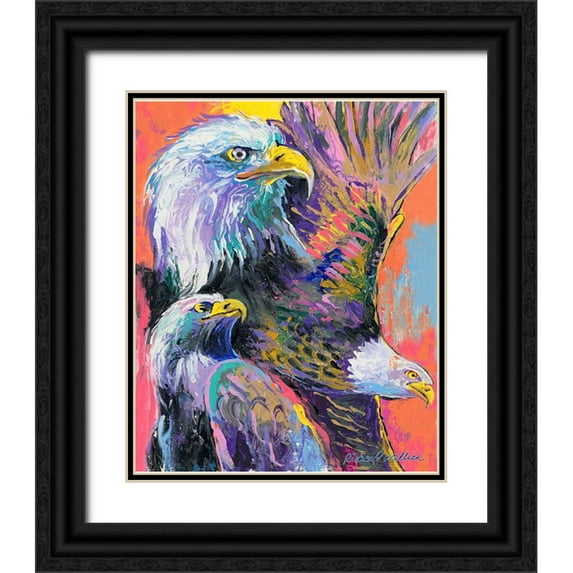 Wallich, Richard 26x31 Black Ornate Wood Framed with Double Matting Museum Art Print Titled - Eagle