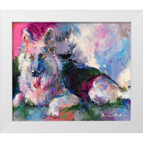 Wallich, Richard 30x26 White Modern Wood Framed Museum Art Print Titled - German Shepherd