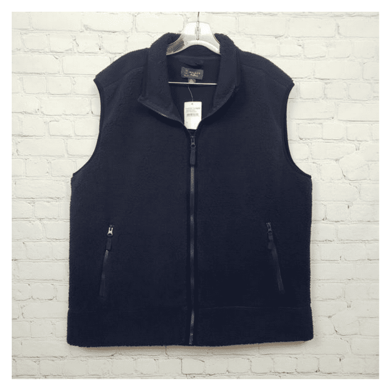 Wallin Bros Wallin and Bros. Men s Sherpa Vest Polyester Navy Peacoat Size S Size Regular Blue