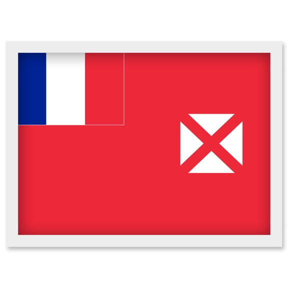Wallis and Futuna National Flag Patriotic Vexillology World Flags Country Region Poster Artwork Framed Wall Art Print A4
