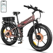 Wallke 2800W AWD Dual Motor Electric Bike for Adults, 48V 44Ah Battery, Long Range 170 Mile, 31-35MPH Fast Ebike, 26" Fat Tire 3mm Aluminum Alloy Frame Mountain E-Bike, UL2849 Certified