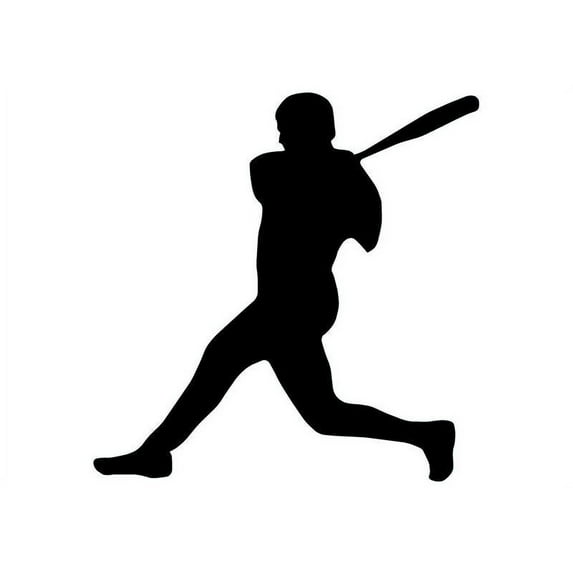 Wallmonkeys Baseball Silhouette - 1 Peel and Stick Wall Decals WM148229 (12 in W x 12 in H)