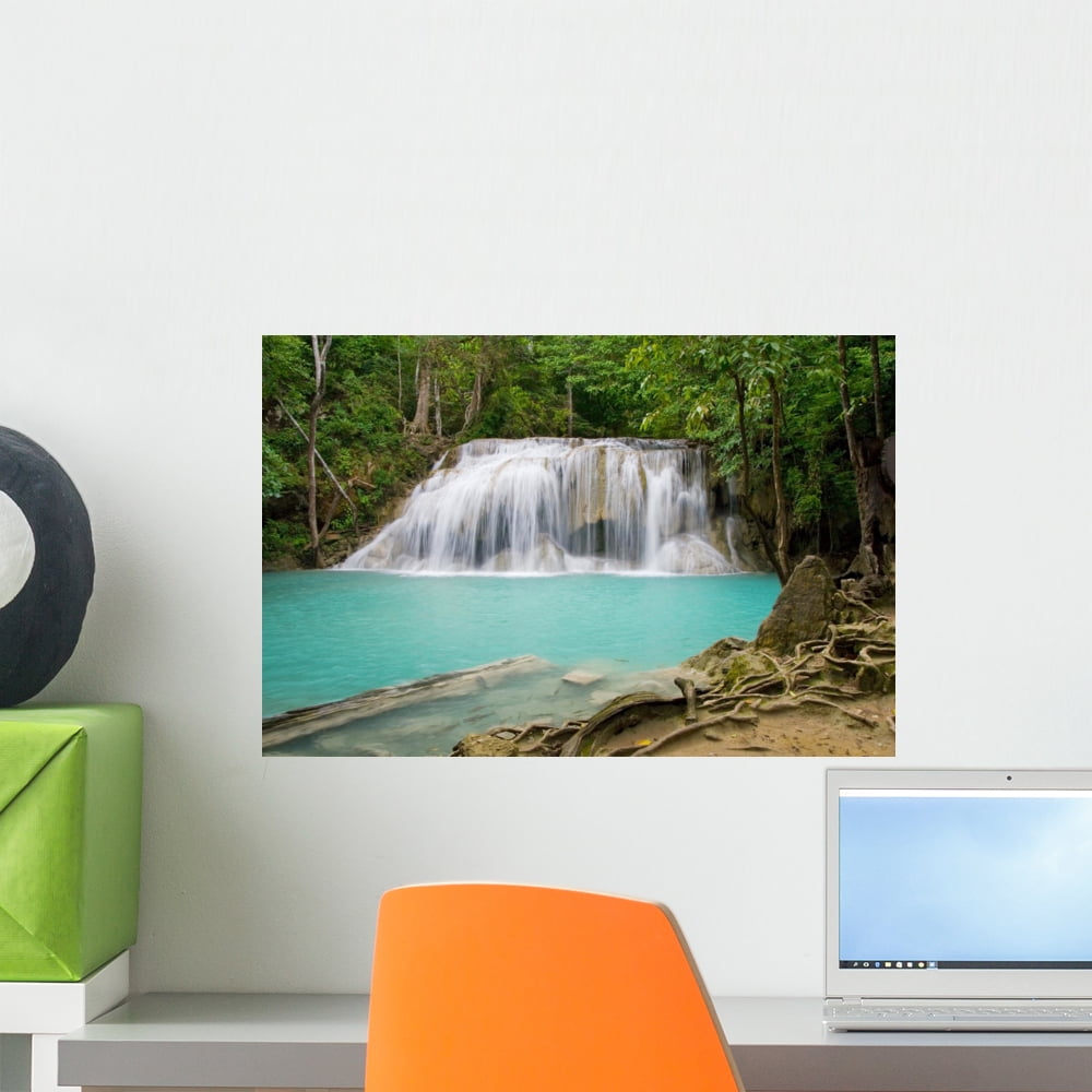 Wallmonkeys Jungle Waterfall Peel and Stick Wall Decals Mural WM241791 ...