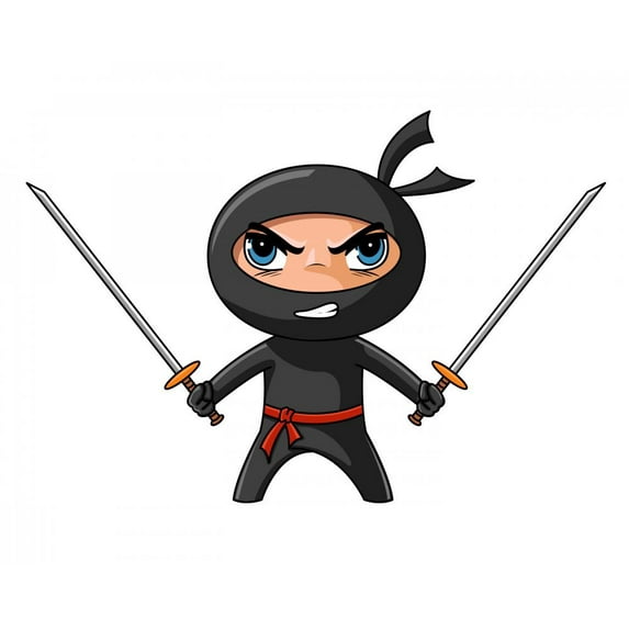 Wallmonkeys Ninja with Katana Peel and Stick Wall Decals WM10849 (48 in W x 33 in H)
