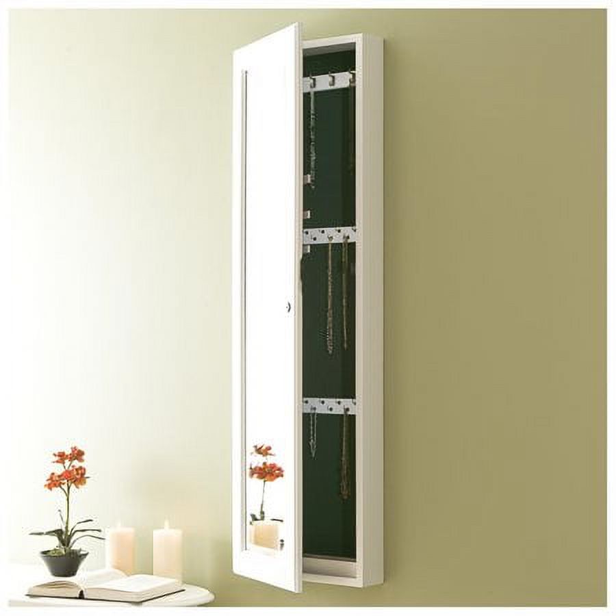 Wallmount Jewelry Storage With Mirrored Door, Frosty White - image 1 of 5